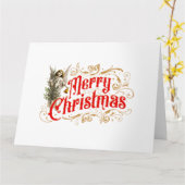 オーナメントエンジェル-メリークリスマス-レトロ カード (黄色い花)