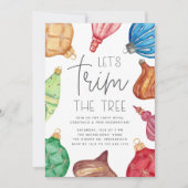 オーナメントカラフルクリストツリートリミングパーティー 招待状 (正面)