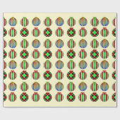 オーナメントカラフルクリスマス ラッピングペーパー (フラット)