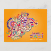 オーナメントカラフルハッピーディワリ ポストカード (正面)