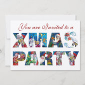 オーナメントカラフルミュージカルサンタクリスマスナイトパーティー 招待状 (正面)