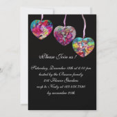 オーナメントカラフルミュージカルサンタクリスマスナイトパーティー 招待状 (裏面)