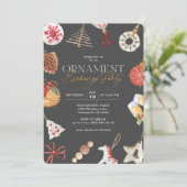 オーナメントギフト交換ホリデーパーティー 招待状 (スタンド正面)