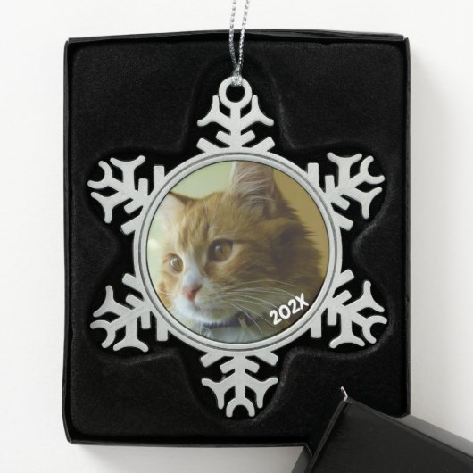 オーナメントクラシックスノーフレーク日付フォトペーターツリー スノーフレークピューターオーナメント (ボックス)