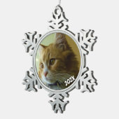 オーナメントクラシックスノーフレーク日付フォトペーターツリー スノーフレークピューターオーナメント (右)