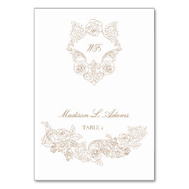 オーナメントクラシックブラウン折り畳み可能な名刺 テーブルナンバー