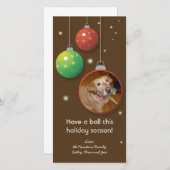 オーナメントクリスマスのカスタム休日グリーティングカード シーズンカード (正面/裏面)