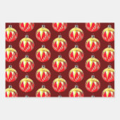 オーナメントクリスマスアートラップクラフト ラッピングペーパーシート (正面)