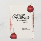 オーナメントクリスマスカード – クラシックホリデーグリーティング シーズンカード (正面/裏面)