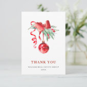 オーナメントクリスマスグリーティングホリデー サンキューカード (スタンド正面)