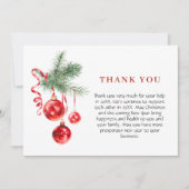 オーナメントクリスマスグリーティングホリデー サンキューカード (正面)