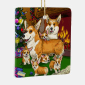 オーナメントクリスマスコーギ セラミックオーナメント (右)