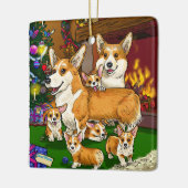 オーナメントクリスマスコーギ セラミックオーナメント (左)