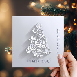 オーナメントクリスマスツリー企業のホリデー サンキューカード