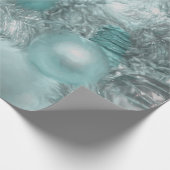 オーナメントクリスマスティール（緑がかった色）グリーンシルバーツリーホリデイ ラッピングペーパー (角)