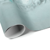 オーナメントクリスマスティール（緑がかった色）グリーンシルバーツリーホリデイ ラッピングペーパー (ロールコーナー)