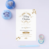 オーナメントクリスマスパーティの招待状フライヤー チラシ (シングル)