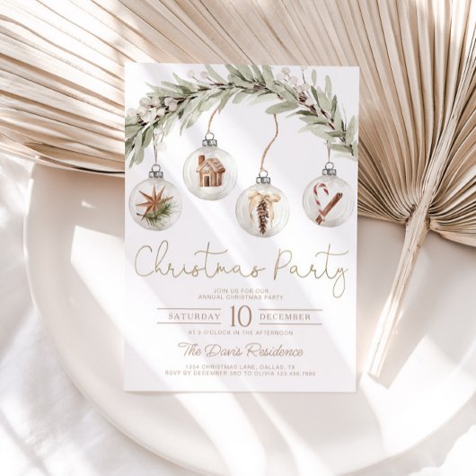 オーナメントクリスマスパーティの招待状 招待状