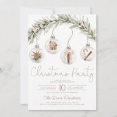 オーナメントクリスマスパーティの招待状 招待状 (正面)