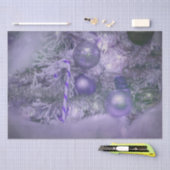 オーナメントクリスマスパープルエレガントホリデーツリー 薄葉紙 (クラフト)