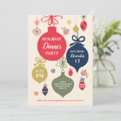 オーナメントクリスマスホリデーパーティー招待状 招待状 (スタンド正面)