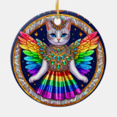 オーナメントクリスマスレインボーエンジェルキャット セラミックオーナメント (裏面)