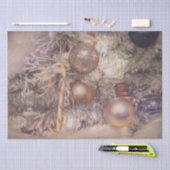 オーナメントクリスマス金ゴールドホワイトホリデーツリー 薄葉紙 (クラフト)