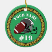 オーナメントサッカー – 名前と番号の追加 セラミックオーナメント (正面)