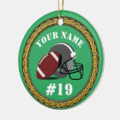 オーナメントサッカー – 名前と番号の追加 セラミックオーナメント (左)