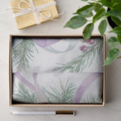 オーナメントサテンリボンエバーグリーンパープルグリーン 薄葉紙 (ギフト)