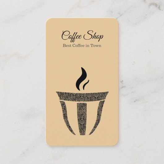 オーナメントシンプルコーヒーショッププロフェッショナル 名刺 (正面)