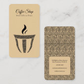 オーナメントシンプルコーヒーショッププロフェッショナル 名刺 (正面/裏面)