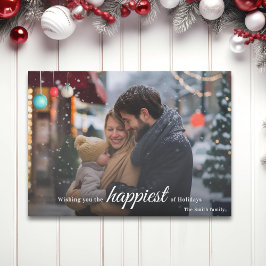 オーナメントシンプルハッピーホリデーズフォトクリスマスクリスマスフォト シーズンカード
