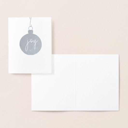オーナメントジョイホリデーカードシルバー 箔カード (ディスプレー)