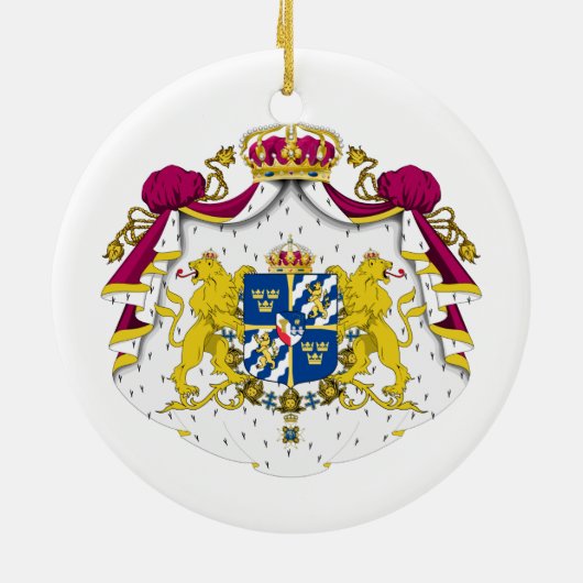 オーナメントスウェーデンの紋章付き外衣 セラミックオーナメント (裏面)