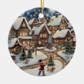 オーナメントスノーウィークリスマスヴィレッジ セラミックオーナメント (正面)