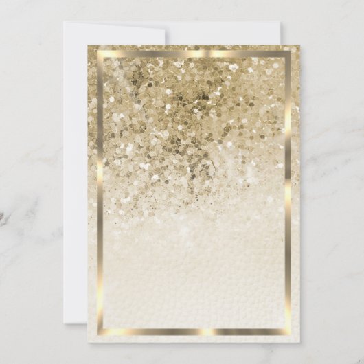 オーナメントスノーフレーク金ゴールド会社クリスマス 招待状 (裏面)