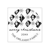 オーナメントスノーフレークMerry Christmas Script ラバースタンプ (インプリント)