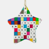 オーナメントスペインのな月のクロスワードパズルのデザインの セラミックオーナメント (右)