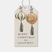 オーナメントズエレガントメリークリスマスと名前 ギフトタグ (正面)