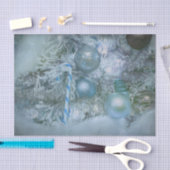 オーナメントズクリスマスブルーティール（緑がかった色）ホリデーツリー 薄葉紙 (クラフト)