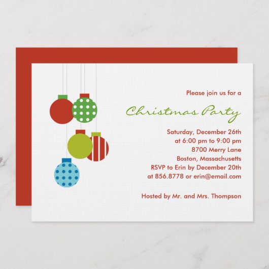 オーナメントズホモダンリデーパーティ招待状 招待状 (正面/裏面)