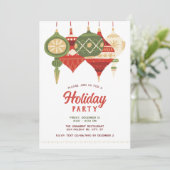 オーナメントズ素朴ホリデーパーティフラットホリデーカード シーズンカード (スタンド正面)