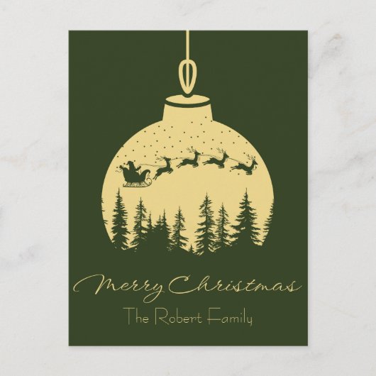 オーナメントデザインのクリスマスカード シーズンポストカード (正面)