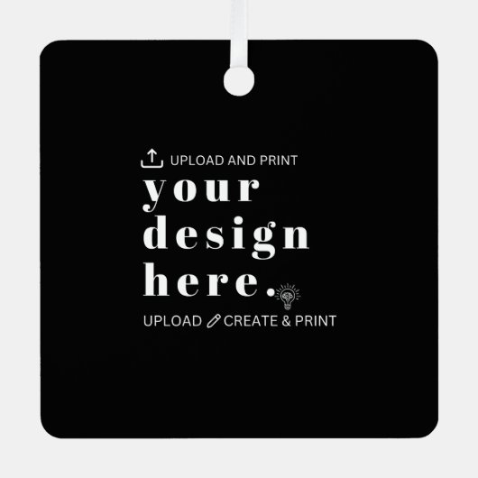 オーナメントデザインアップロードMetal Square メタルオーナメント (正面)