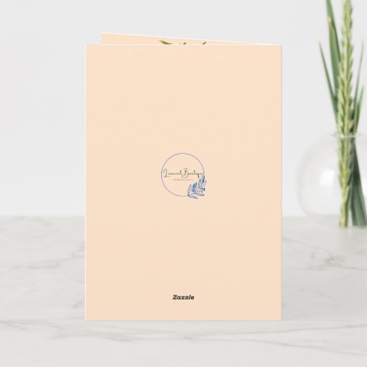 オーナメントトナカイのクリスマス折り返しグリーティングカード シーズンカード (裏面)