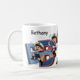オーナメントネームセーラーキャラクター * B * コーヒーマグカップ