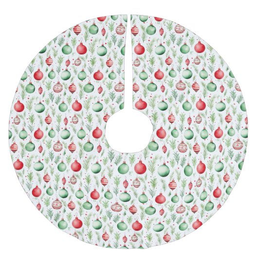 オーナメントパターンクリスマス ブラッシュドポリエステルツリースカート (正面)
