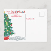 オーナメントパーソナライズされたクリスマスキャタピラーチャイルド シーズンポストカード (裏面)
