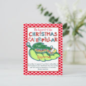 オーナメントパーソナライズされたクリスマスキャタピラーチャイルド シーズンポストカード (スタンド正面)